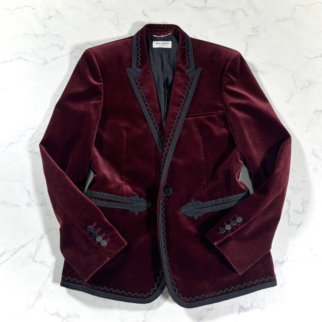 【極美品】SAINT LAURENT サンローラン　ベロア　テーラードジャケット