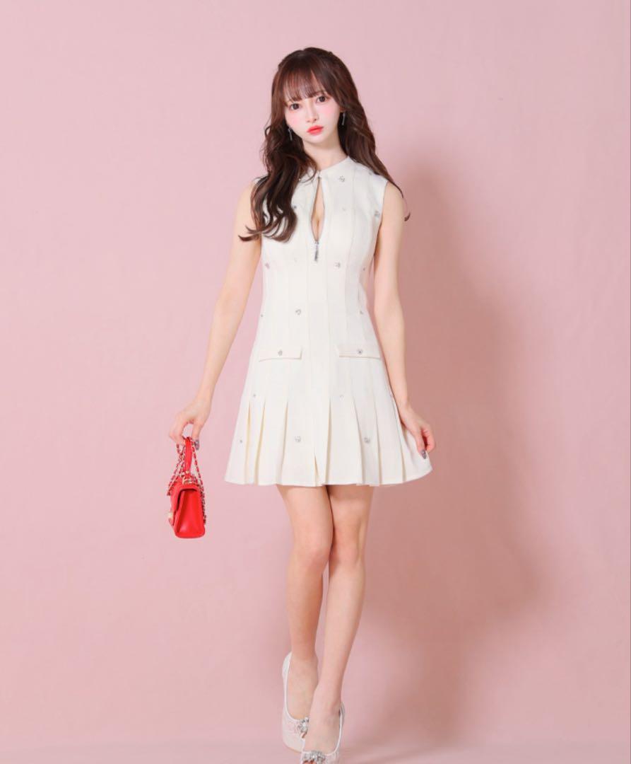 ROBE de FLEURS ホワイトフレアドレス