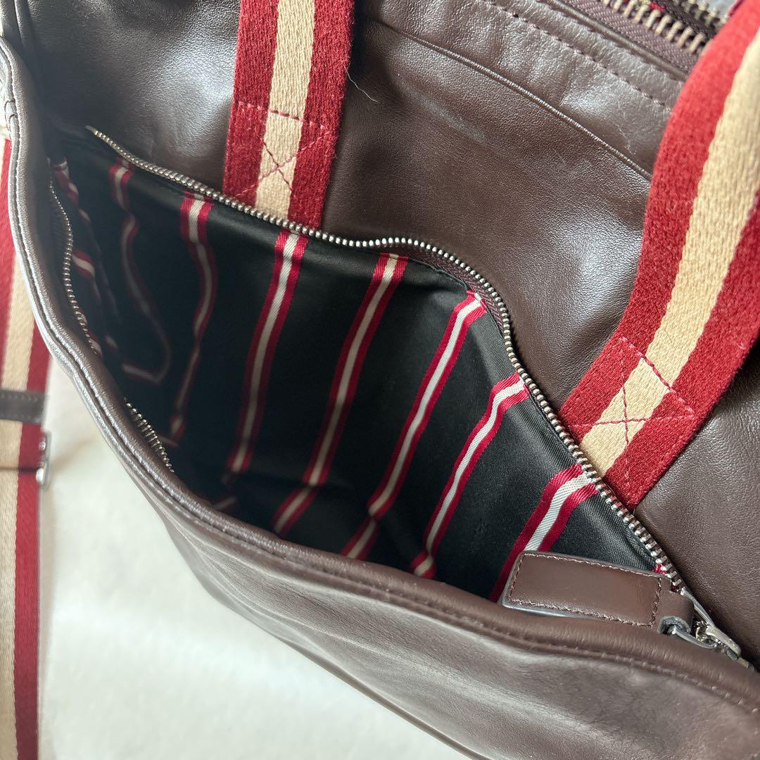 BALLY オールレザー 2way ビジネスバッグ ブラウン 本革