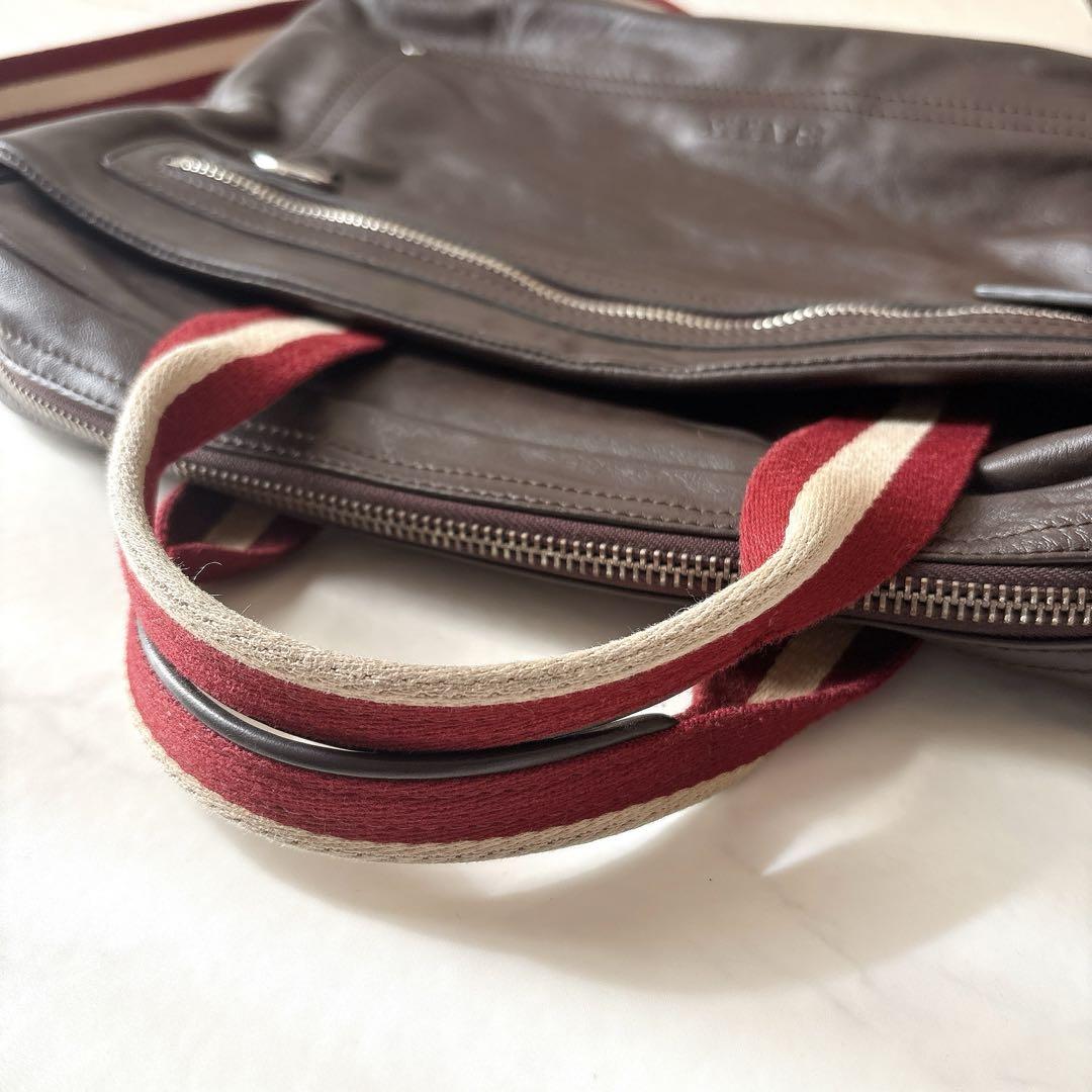 BALLY オールレザー 2way ビジネスバッグ ブラウン 本革