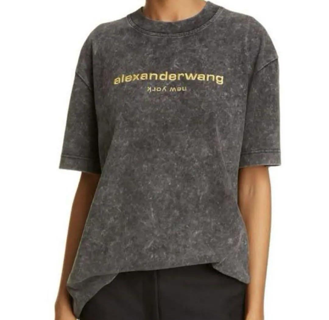 Ｓ】Alexander Wang acid wash puff logo tee