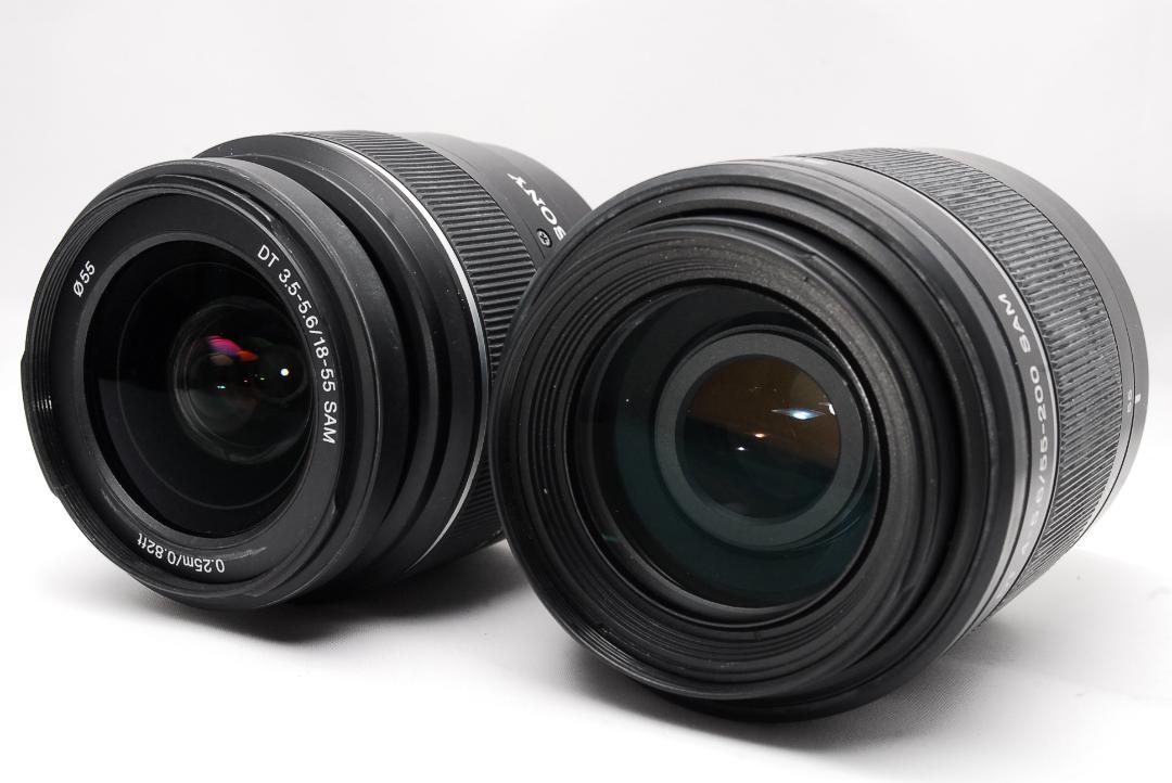 ♥ SONY α55 ♥ダブルレンズ♥スマホ転送♥初心者おすすめ♥ 一眼レフ