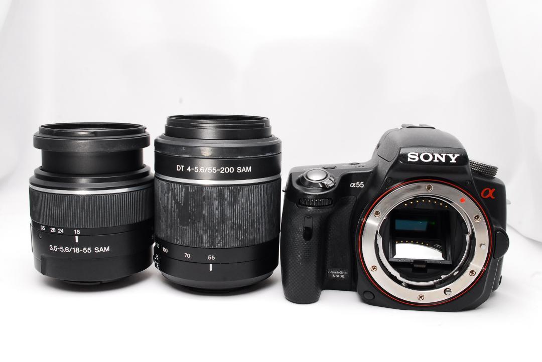 ♥ SONY α55 ♥ダブルレンズ♥スマホ転送♥初心者おすすめ♥ 一眼レフ