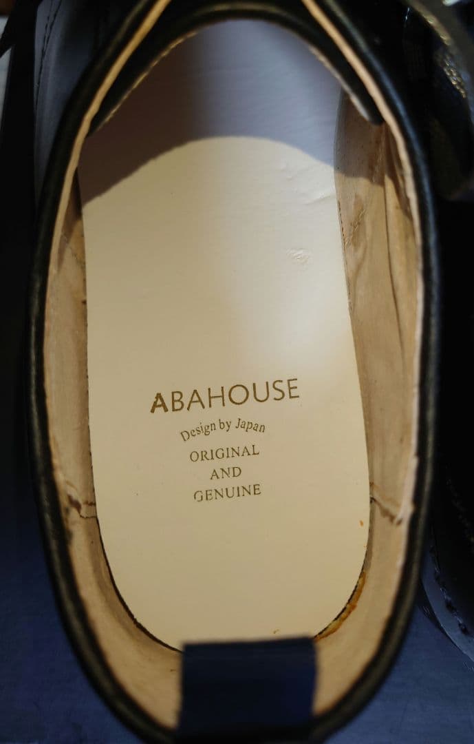 【新品未使用】ABAHOUSE レザー外羽根プレーントゥ ブラック ポストマン