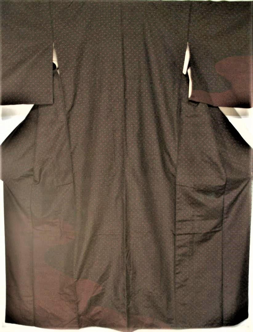 「専用」真っ黒地です紬 すべて絣模様 縦横の本物です 161cm 「専用」真っ黒地です紬 すべて絣模様 縦横の本物です 161cm