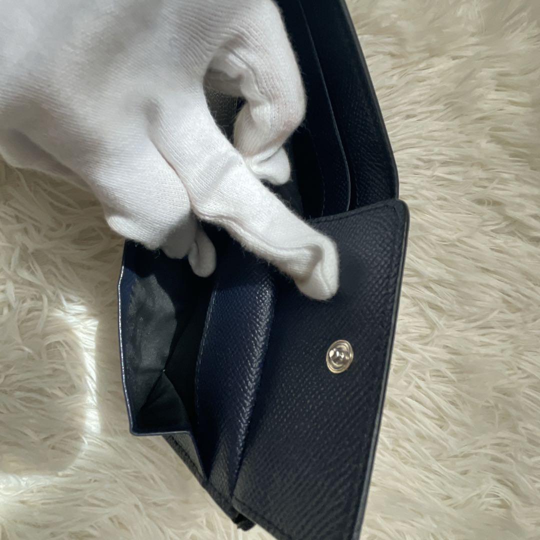 箱付き✨　バーバリー バイフォールド　コインウォレット　二つ折り　財布　ネイビー