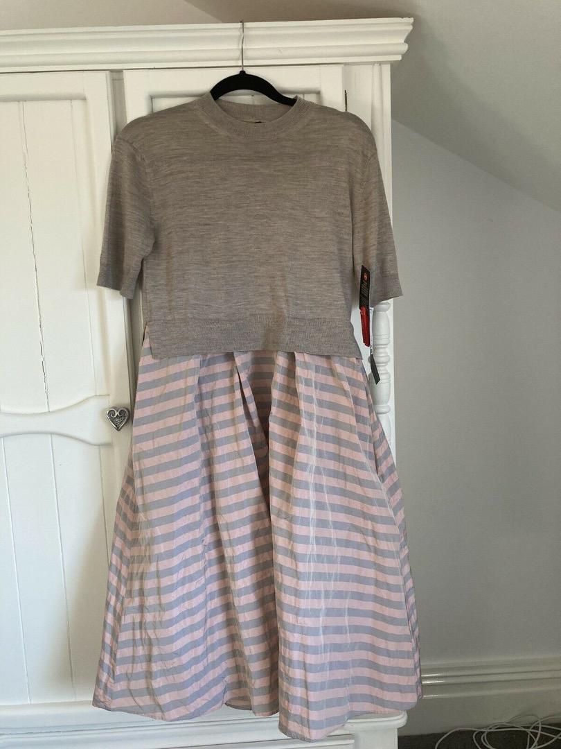 JIL SANDER NAVY ジルサンダー ネイビー 異素材ミックス ワンピ