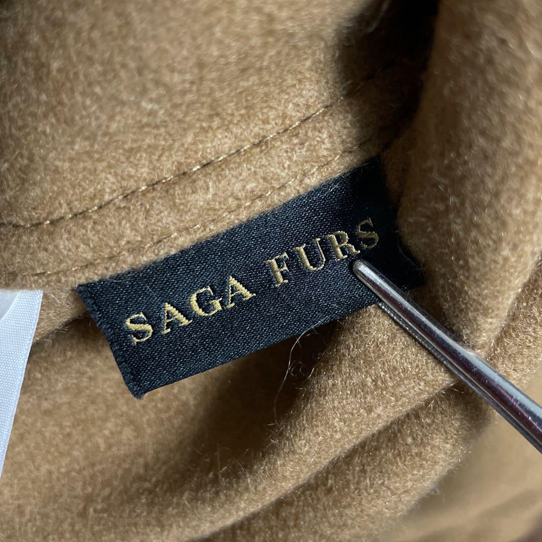 極美品 SAGA FURS ブルーフォックス カシミヤ100％ ポンチョ M〜L 買付