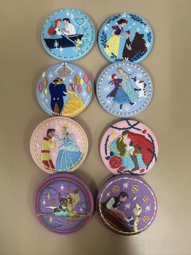 ディズニー 刺繍缶バッジ プリンセス コンプリート