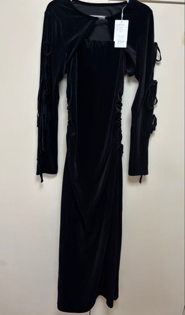 dazzlin 2ピースリボンギャザーベロアワンピース dazzlin 2ピースリボンギャザーベロアワンピース