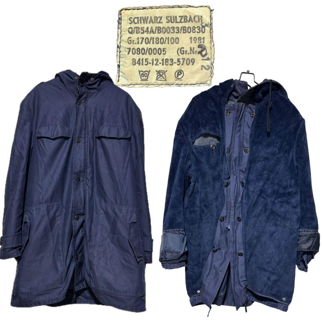 【訳あり品】1981 ドイツ軍実物　ライナー付　フォールドコート　ネイビー 5,700円