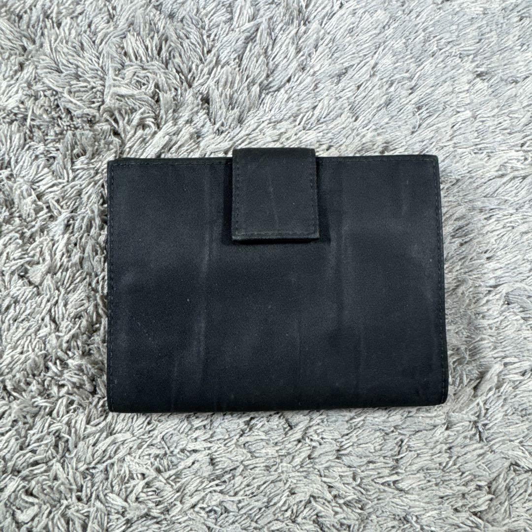 PRADA プラダ ナイロン × サフィアーノレザー 二つ折り財布 ブラック