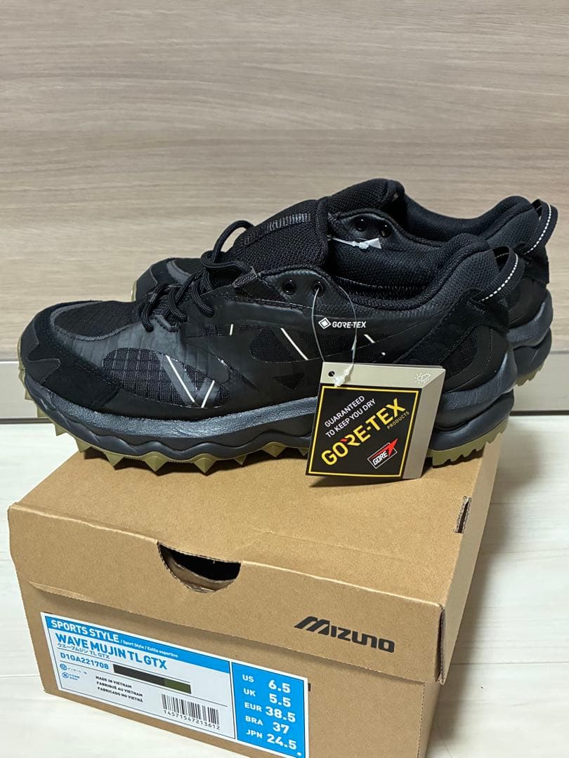 Mizuno WAVE MUJIN TL GTX 24.5cm ブラック Mizuno WAVE MUJIN TL GTX 24.5cm ブラック