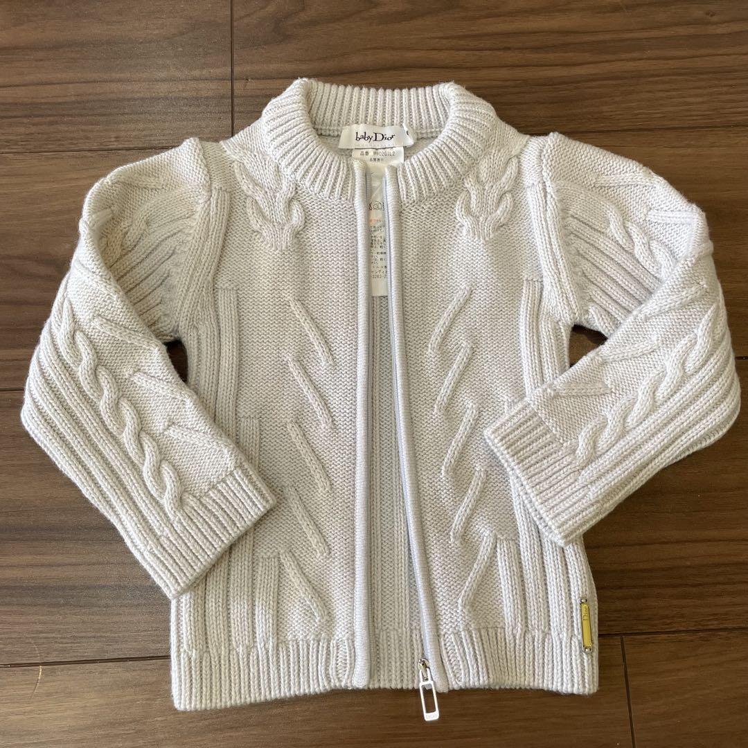 美品　baby Dior フルジップジャケット　ニット　カーディガン　18M