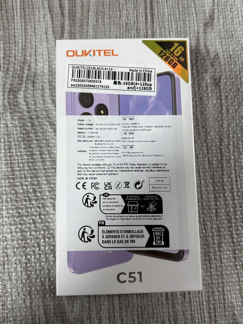 【最安値】OUKITEL C51 SIMフリー 128GB スマホ ブラック