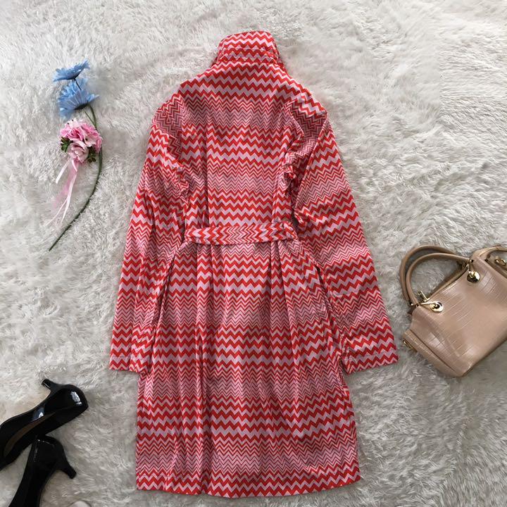 NEW安い 未使用 マルチストライプ タグ S 2P8Rw-m46649377603 M MISSONI ロングトレンチコート 好評得価