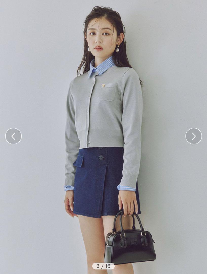 SNIDEL サイドボタンデニムスカショーパン