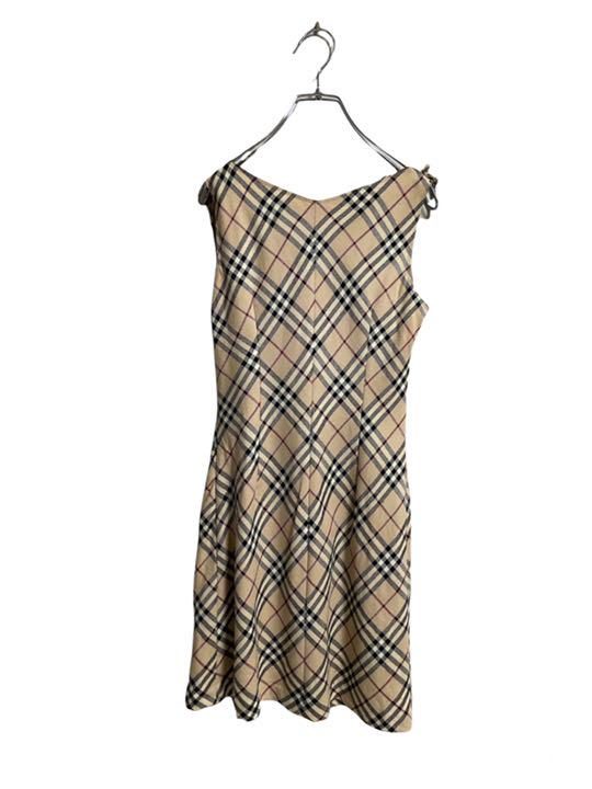 在庫お得 正規品 BURBERRY 日本製 ノバチェック ホースマーク胸ロゴ刺繍ワンピース RFMfn-m46651213696 全国無料定番