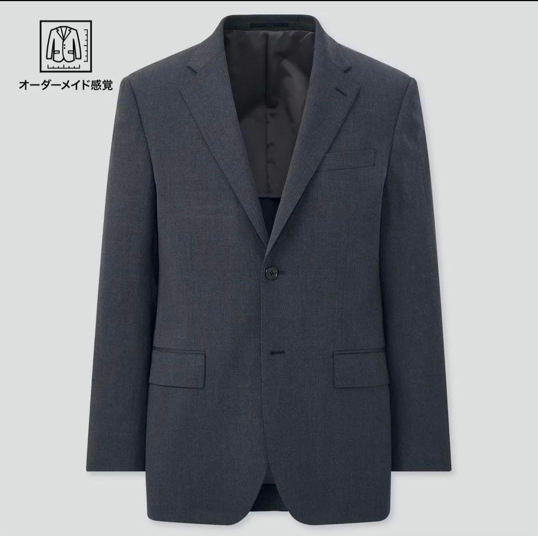 【極美品】ユニクロ ストレッチウールジャケット ダークグレー Mサイズ（46）