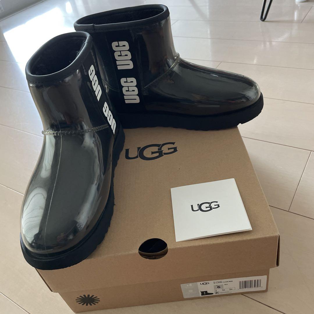 UGG レインシューズ 23センチ長靴 レインブーツ ショート 黒