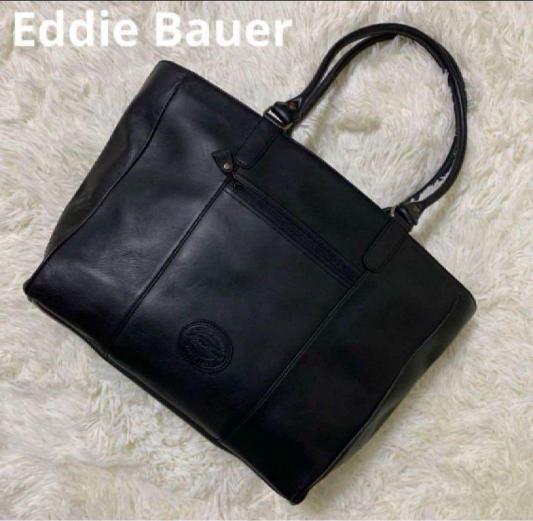 大人気新品セール ブ レザー トートバッグ エディーバウアー Bauer Eddie 本革 黒 90s バッグ