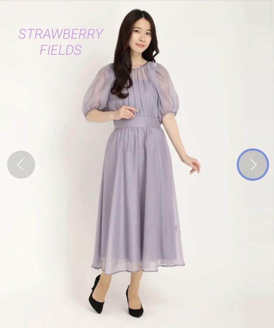 美品【STRAWBERRY FIELDS】エアリアルオーガンザ結婚式ワンピース