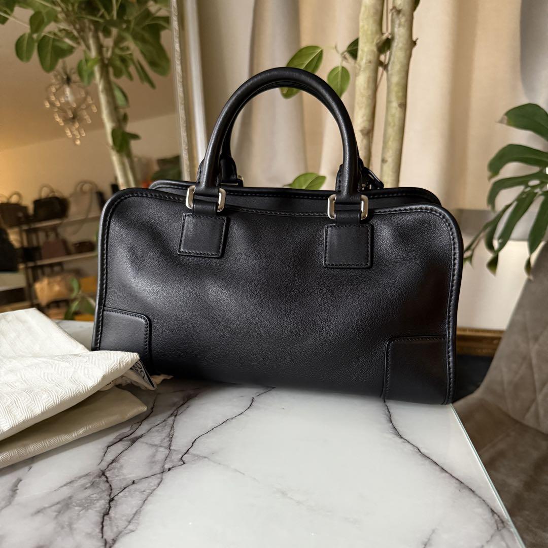 ★送料込★LOEWE Amazona 28アナグラムバッグ 2WAY LOEWE ロエベ アマソナ28 ハンドバッグ 2WAY ブラック