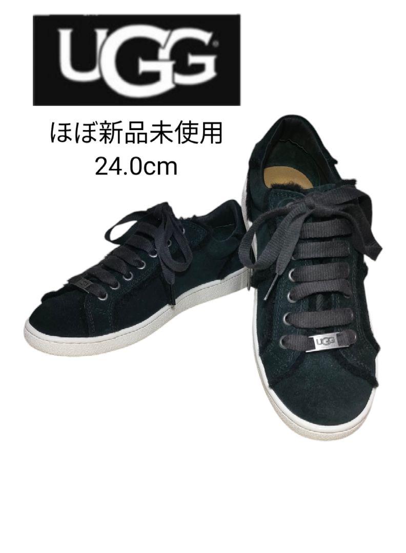 【ほぼ新品未使用】UGG アグ　スエードスニーカー ブラック　24.0cm