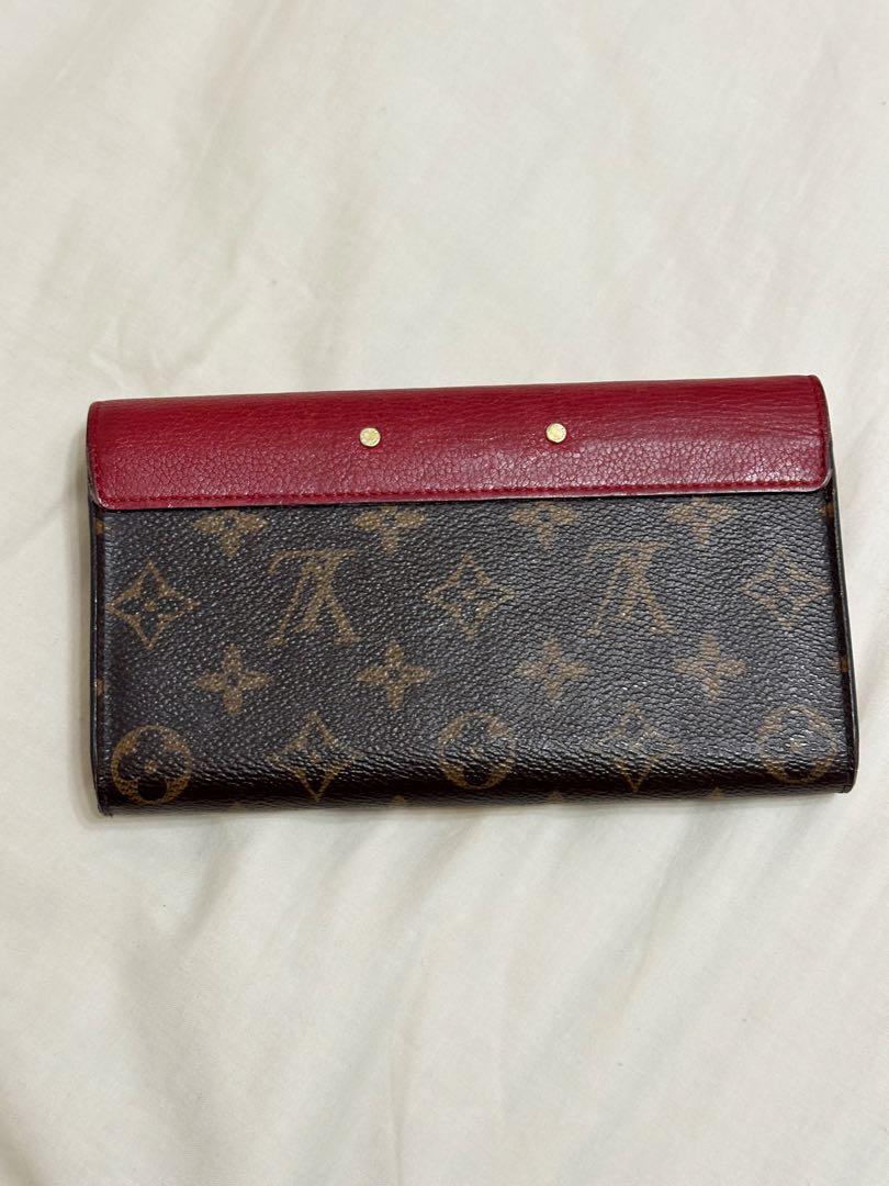 Louis Vuitton モノグラム 長財布 ブラウン/レッド