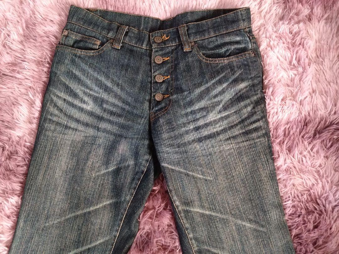 JCAESAR DENIMS ローライズ ワイドレッグパンツ サーベルカット