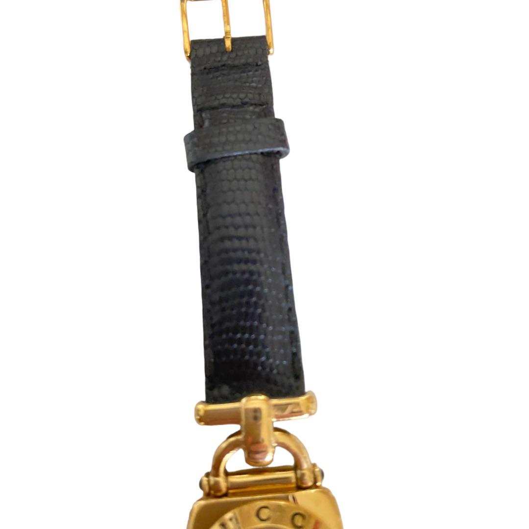 GUCCI 6300L 黒文字盤 電池交換済み 純正ベルト仕様」