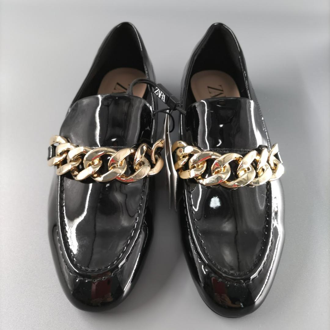 ザラ/ZARA ブラック エナメルローファー サイズ35（22.5cm