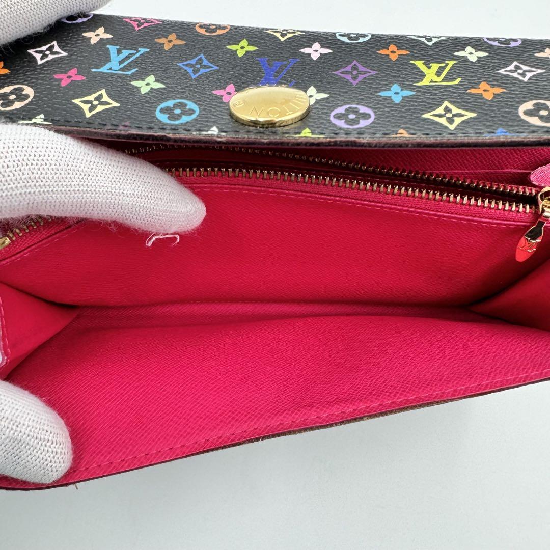 美品✨LOUIS VUITTON マルチカラー　長財布　ブラック　村上隆