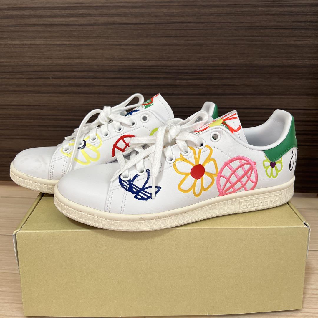 【1回のみ着用】adidas Stan Smith 花柄スニーカー 24.5cm
