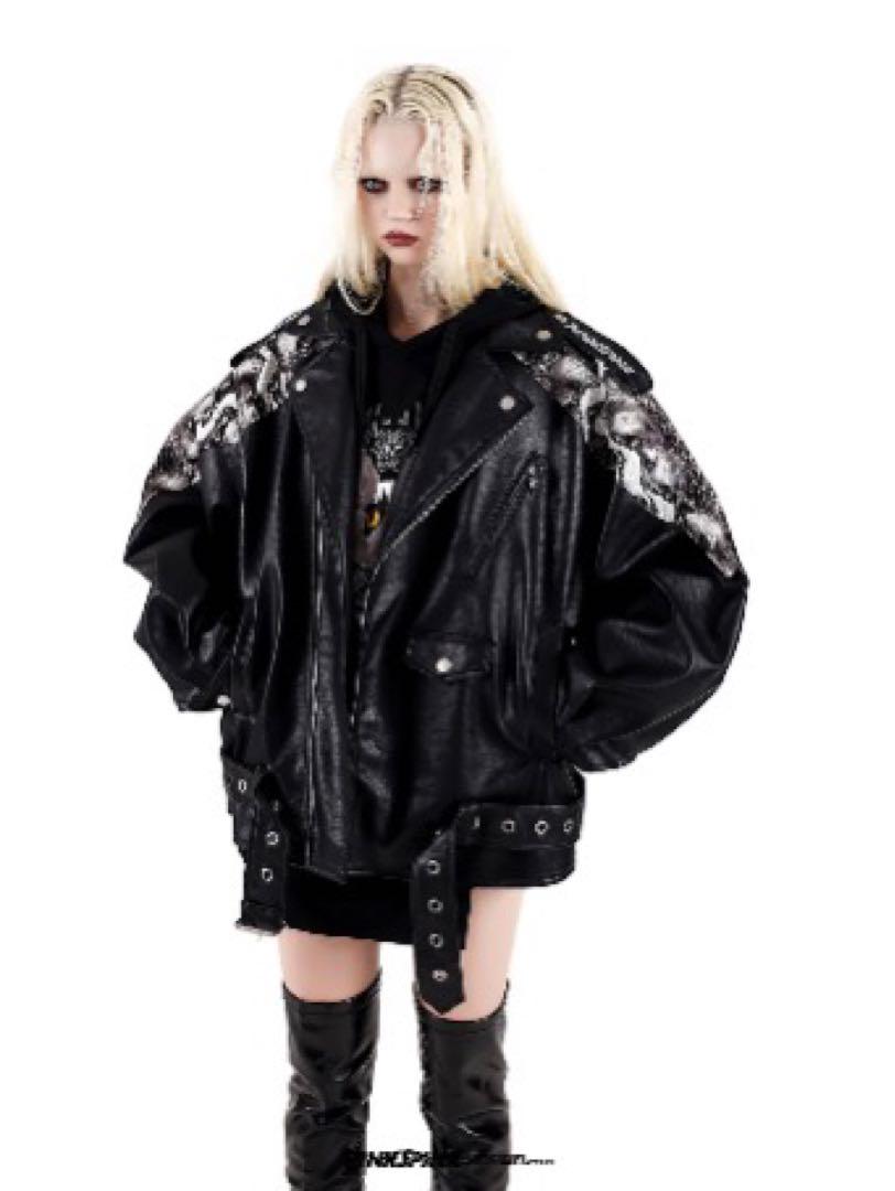 ジャケット・アウター PINKSPINK Leather Oversize Python Jacket PINKSPINK Leather Oversize Python Jacket