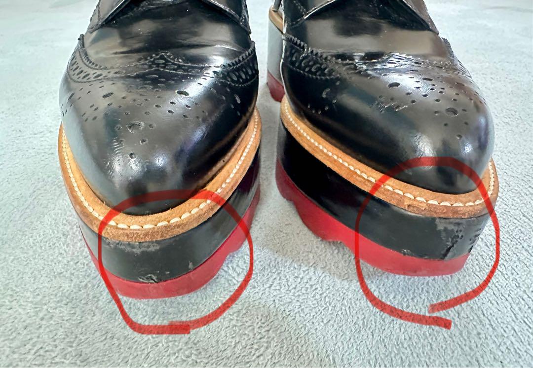 大人女性の 値下げ中！PRADA ウィングチップレースアップシューズ 靴 靴