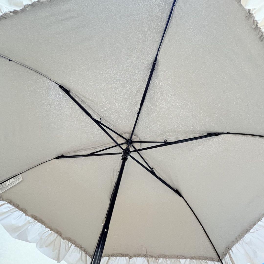 美品　ジルスチュアート　フリル持ち手付き晴雨兼用日傘