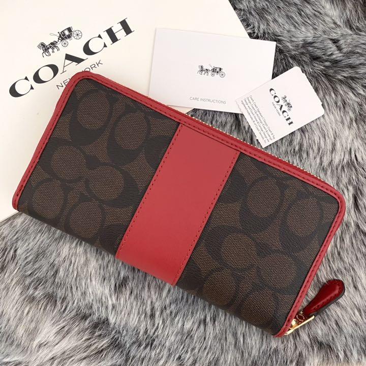 人気セールHOT 新品 ブラウン シグネチャー レザー 長財布 VQArn-m46690264519 COACH コーチ レッド NEW在庫
