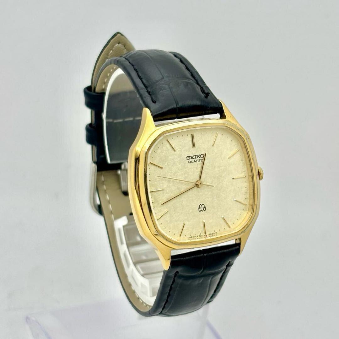 【新品電池】 SEIKO メンズ 腕時計 オクタゴン ゴールド 新品ベルト 美品/新品電池】 SEIKO メンズ 腕時計 ゴールド オクタゴン 新品