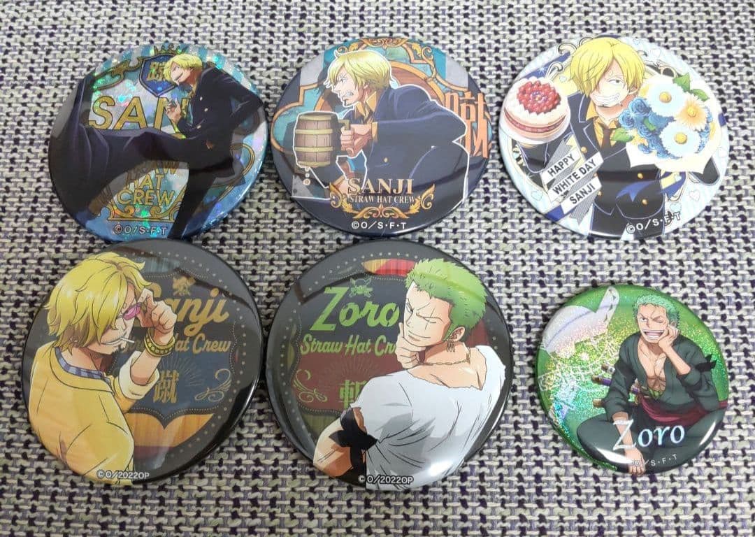 ワンピース 宴 ホワイトデー RED 麦わらストア サンジ ゾロ 缶バッジ