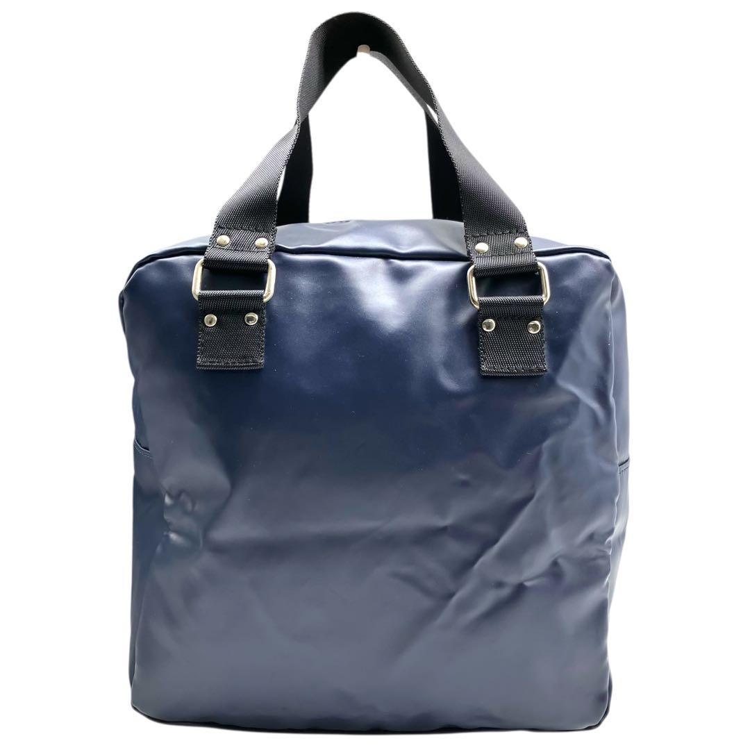 良品◎トリココムデギャルソン　ハンドバッグ　ネイビー　スクエア