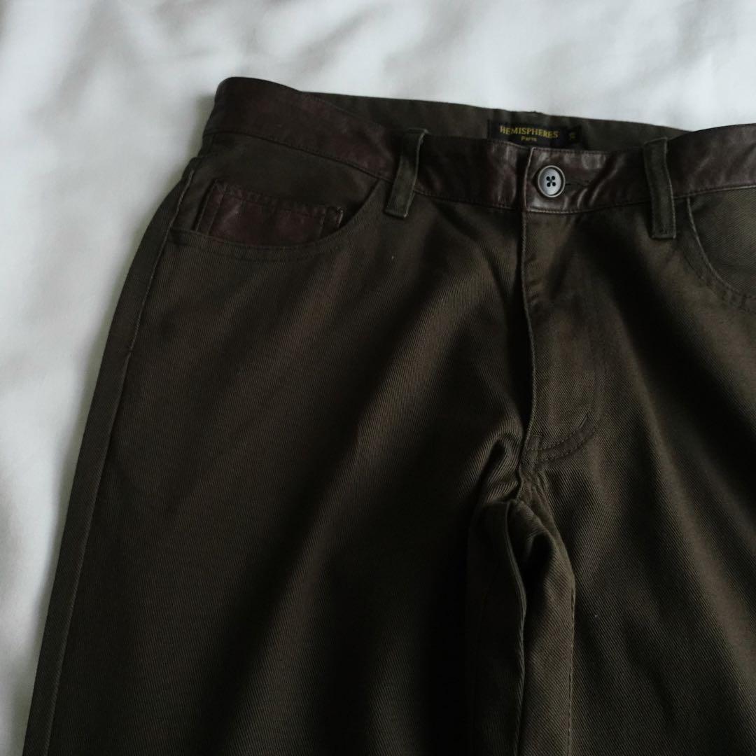 パンツ HEMISPHERES bootcut 5pocket pants olive