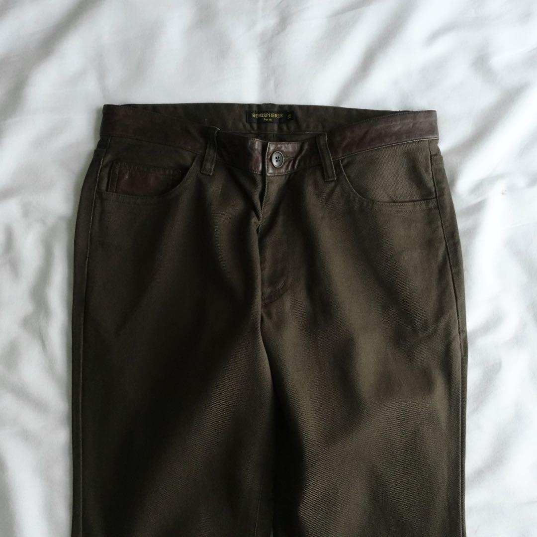 パンツ HEMISPHERES bootcut 5pocket pants olive