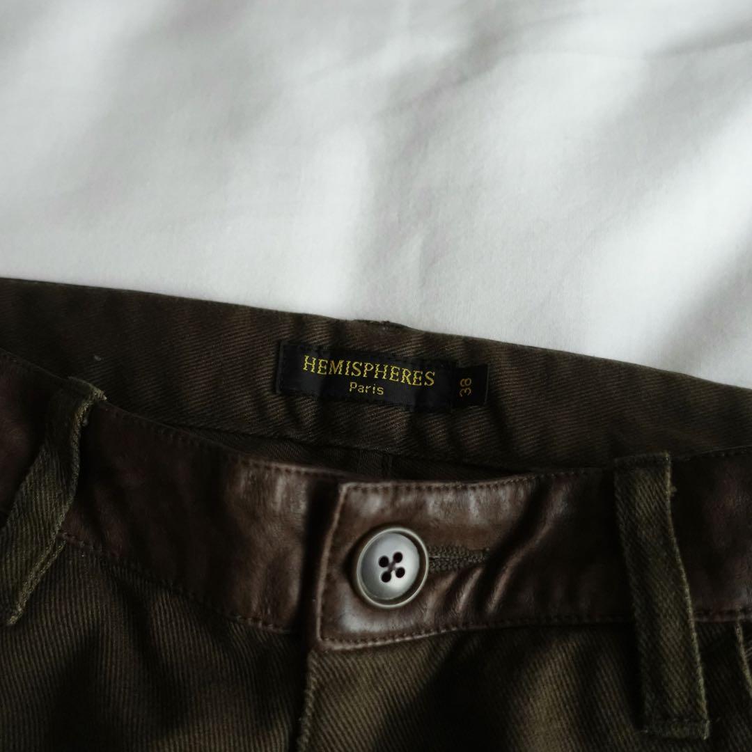 パンツ HEMISPHERES bootcut 5pocket pants olive