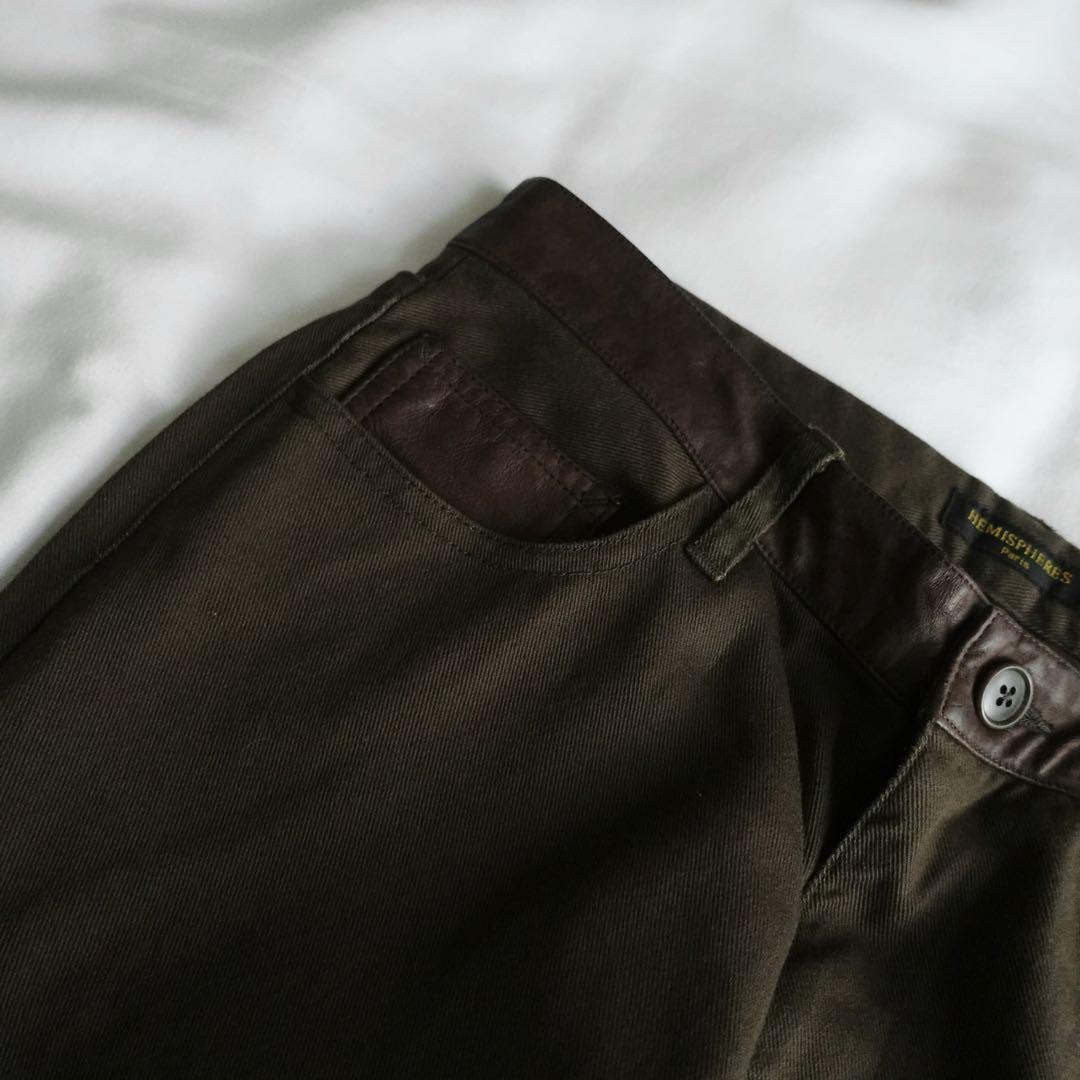 パンツ HEMISPHERES bootcut 5pocket pants olive