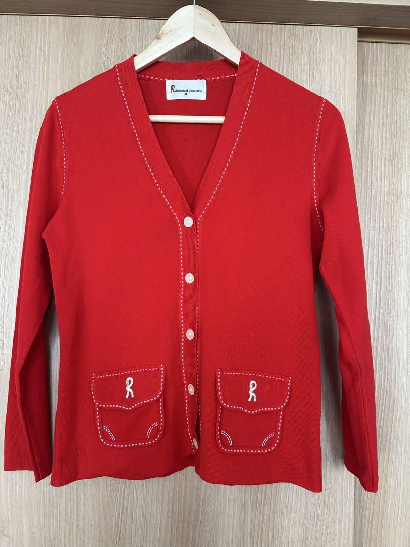 Roberta di Camerino レッドカーディガン M