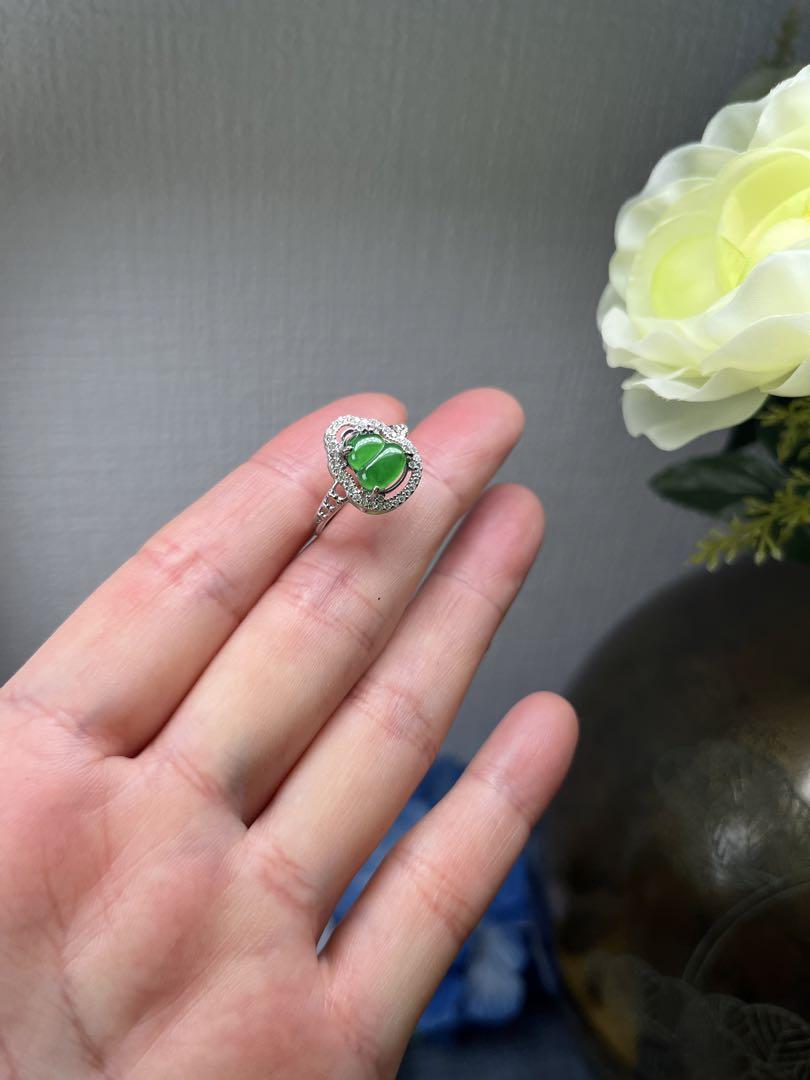 美品❣️新入荷❗️天然A貨翡翠 高氷陽緑シルバー925