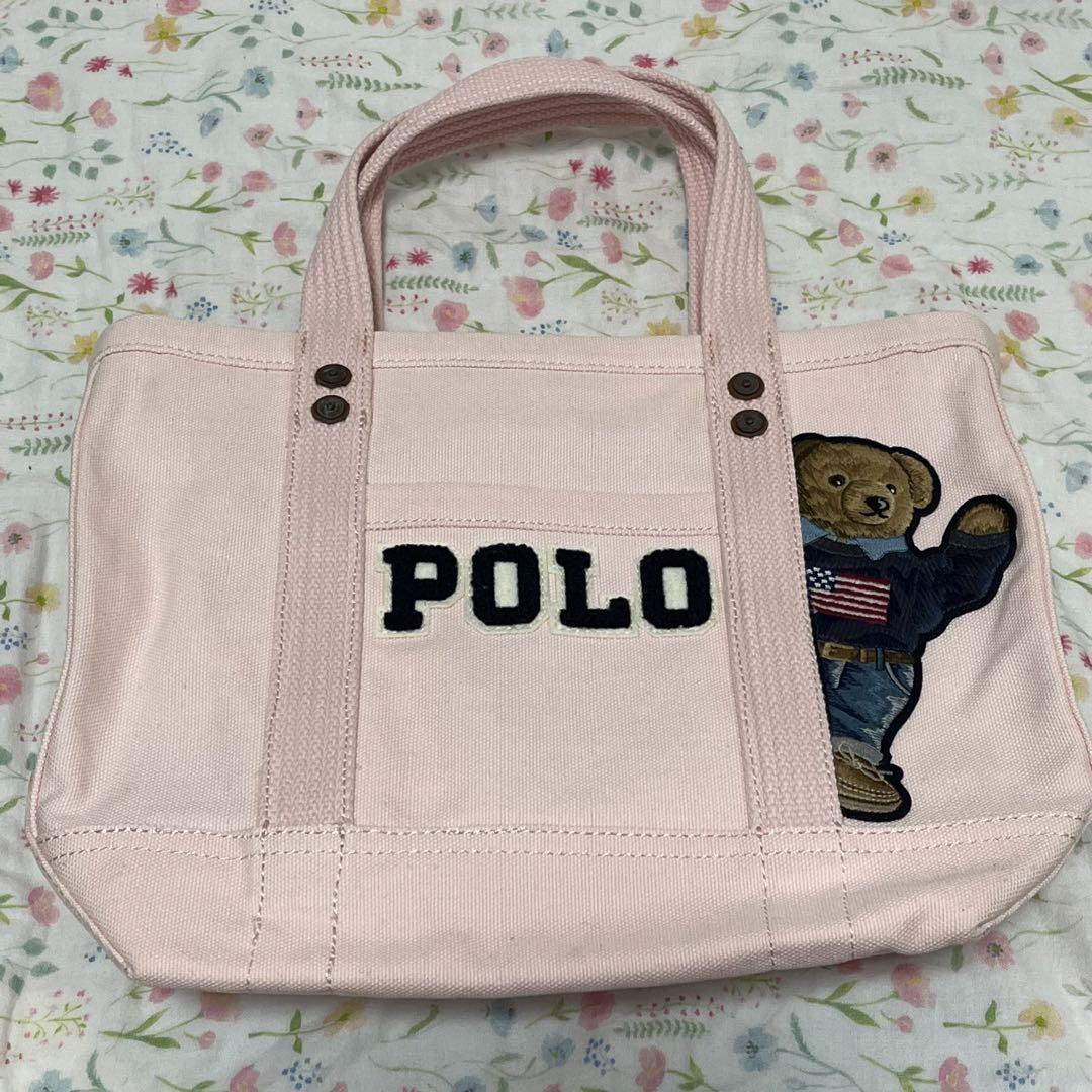 新品 ポロ ラルフローレン ポロベア キャンバス トート バッグ ピンク