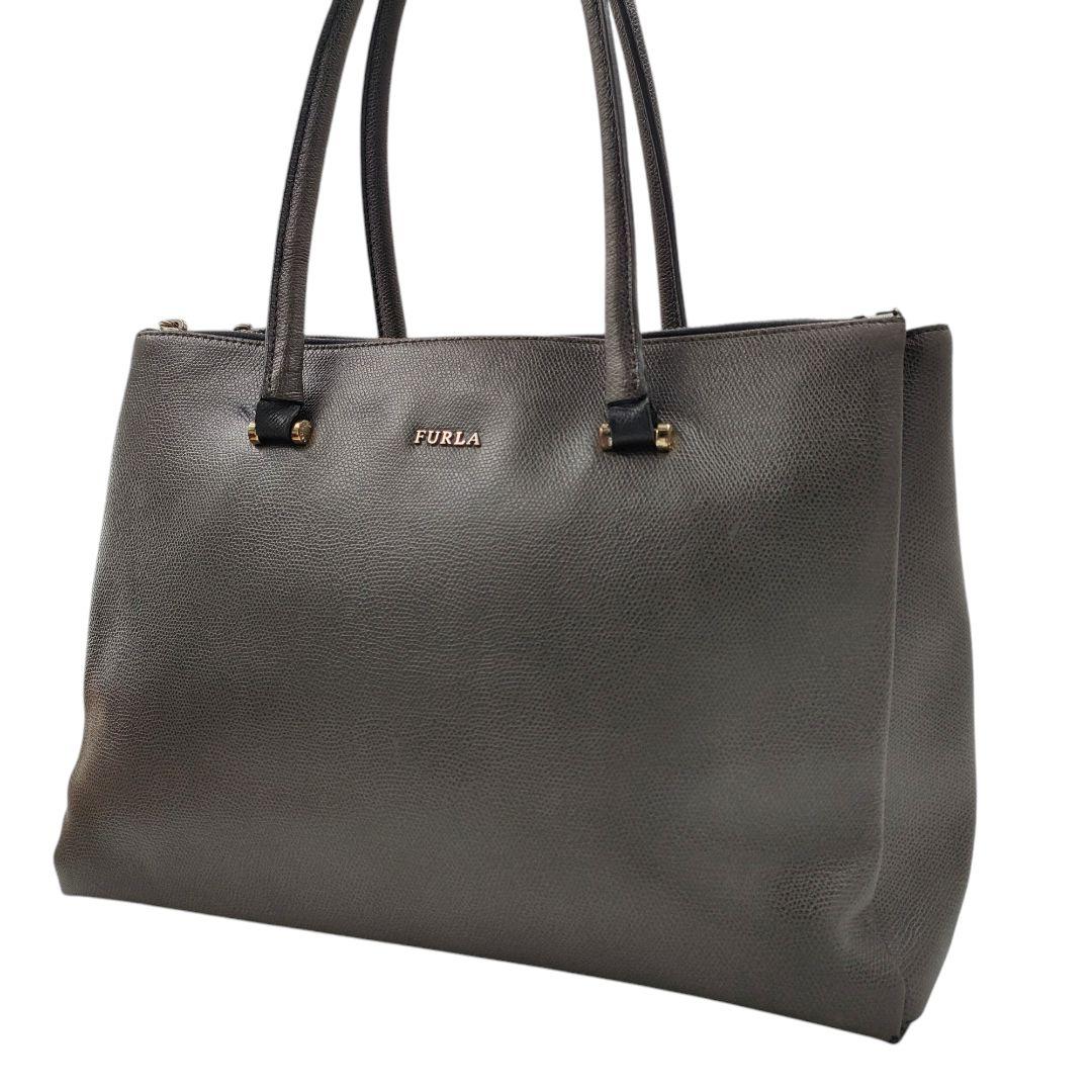 FURLA フルラ ロータス トートバッグ ハンドバッグ グレー系 肩掛け