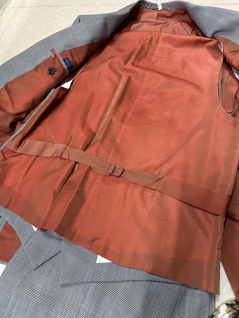 Kiton グレンチェック柄スリーピーススーツ